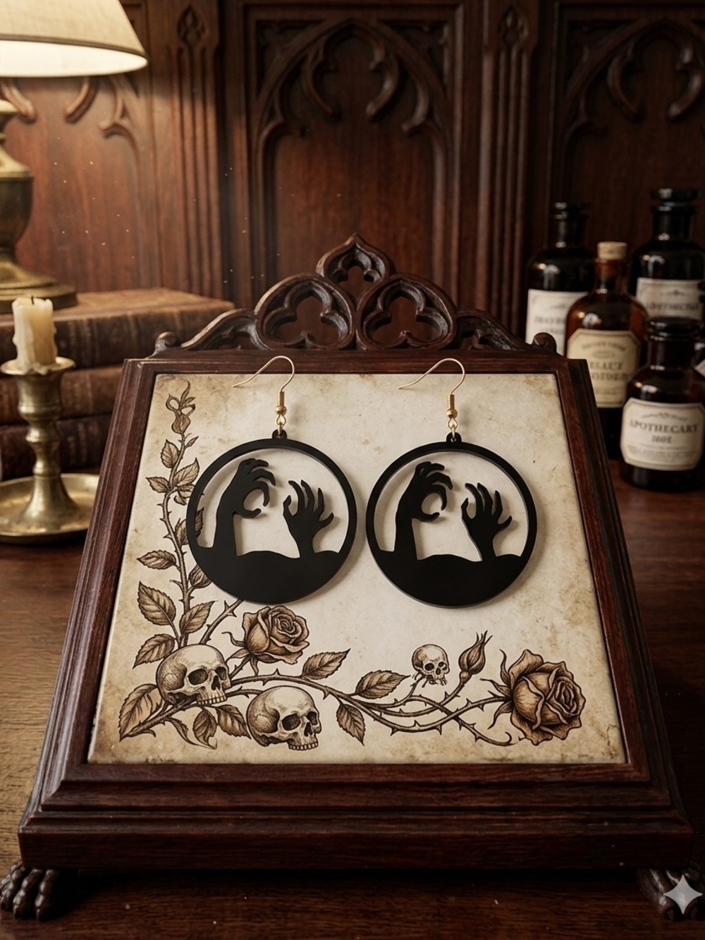 Black Silhouette Zombie Hands Wall Art by